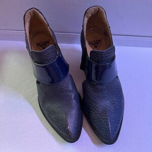 John Fluevog Dark Blue Textured Heels